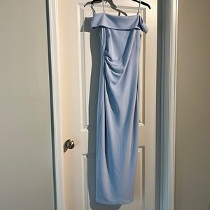 Vince Camuto Light Blue off shoulder slitted dress